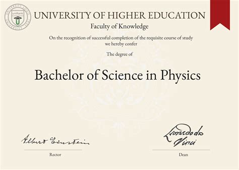 Bachelor of Science in Physics .